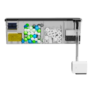 鱼缸上置透明分隔过滤盒净水循环三合一过滤器小鱼缸壁挂式滴流盒