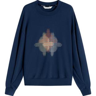 【播奥莱】播夏季休闲圆领星云印花罗纹下摆宽松卫衣