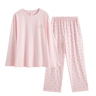 康妮雅长袖长裤纯棉睡衣套装女秋季新款休闲甜美妈妈空调家居服