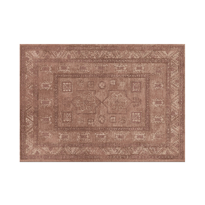 CCF 石榴的颜色 可机洗拆洗波斯风红色地毯双层客厅无胶卧室高级