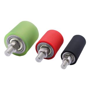 聚氨酯包胶滚筒配轴心双轴承滚轮带轴无动力滚筒耐磨耐高温导向轮