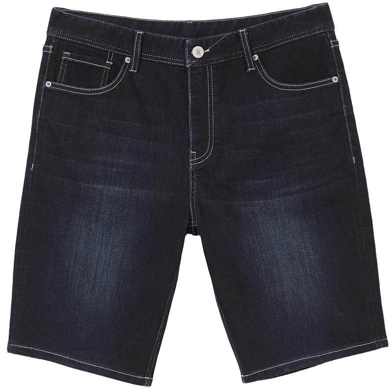 杰克琼斯2022新款夏季男装蓝色水洗复古休闲男士牛仔短裤五分裤子