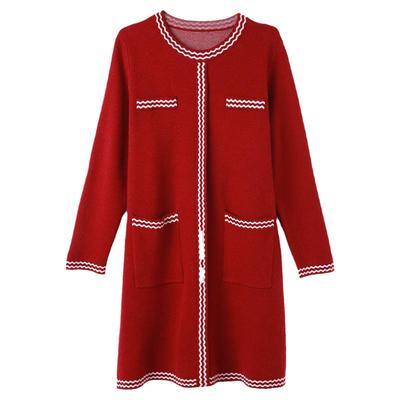 妈妈装秋冬毛衣连衣裙洋气中长款