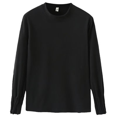 闭眼入时尚褶皱袖口德绒打底衫