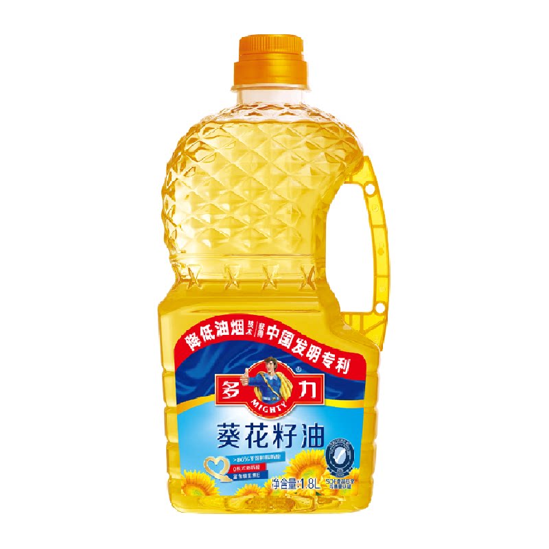 多力葵花籽油1.8L物理压榨充氮保鲜维生素E欧美认证清淡少油烟