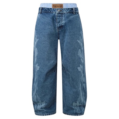 BIRTH OF ROYAL CHILD.BORC 【鹿晗同款】双腰拔印弯刀裤男阔腿裤