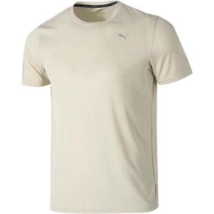【自营】Puma彪马速干短袖男简约透气半袖米白色户外训练健身T恤