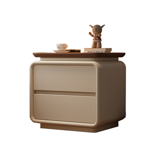 中古奶油风床头柜全实木家用卧室储物收纳柜简约床边侧边置物柜子