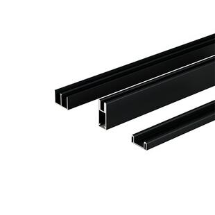 新款铝合金玻璃轨道 免打孔上下移门双轨 双滑槽 展示柜橱窗滑轨