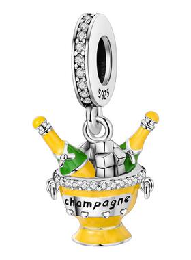 2024风格手链珠子铜镀银彩色旋转摩天轮吊饰人物与生活系列