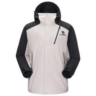 [王俊凯同款]骆驼男装七巧板穿搭王者凯甲三合一冲锋衣夹克外套男