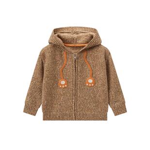 TeenieWeenie Kids小熊童装舒适男女宝宝休闲连帽花纱毛织开衫