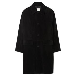 季末7折SANDRO2025秋冬新款男装法式迪木尔风牛皮革单排扣大衣