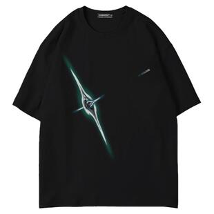 UMBNESS 原创设计师黑洞穿梭印花短袖男女青年潮牌圆领T恤纯棉夏