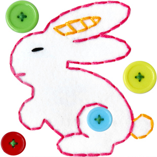 儿童缝纽扣毛线不织布毡板塑料针刺绣幼儿园小学生手工diy材料包