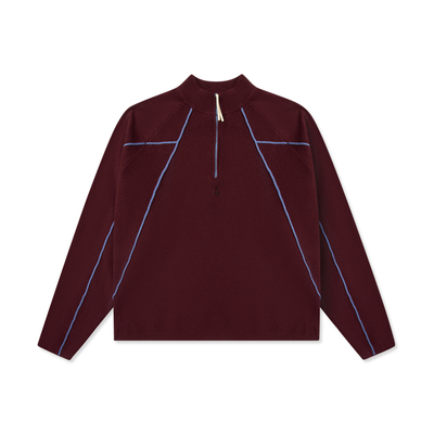 roaringwild撞色半拉链情侣毛衣