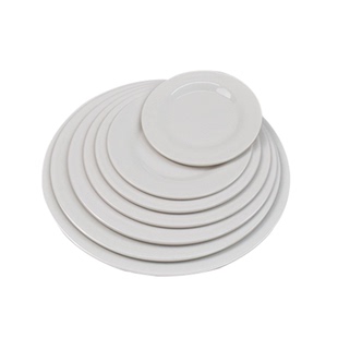 塑料盘子圆形平盘彩色碟子密胺小盘子仿瓷小吃盘儿童零食盘子骨碟