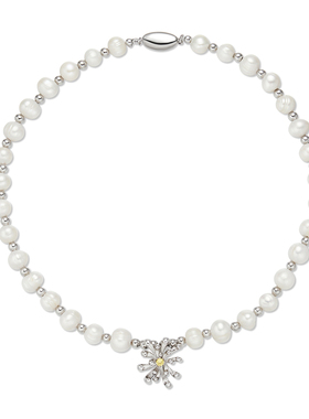 蟹爪菊天然淡水珍珠锁骨链项链