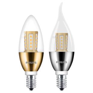 飞利浦led蜡烛灯泡e14小螺口节能灯3W3.5W5W拉尾尖泡水晶吊灯光源