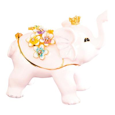 A吉祥小白象珐琅彩摆件首饰盒