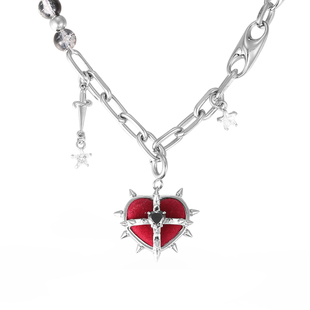 OCTO VITA原创设计个性尖刺拼接锁骨链 恶女系列朋克风酷帅男女潮