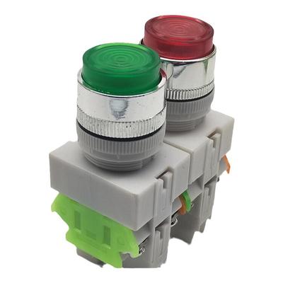 自锁复位高平头带灯按钮开关LAY37-11DNZS Y090开孔22mm 220v380v