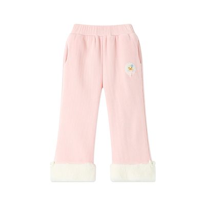 小黄鸭女童加绒直筒裤冬装