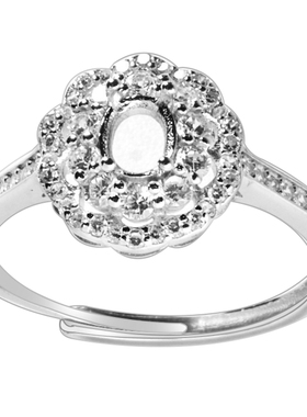 S925纯银戒指空托轻奢女开口戒托