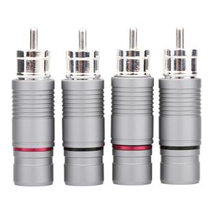 Preffair 镀银RCA插头HiFi发烧音频信号线连接线端子焊接莲花插头