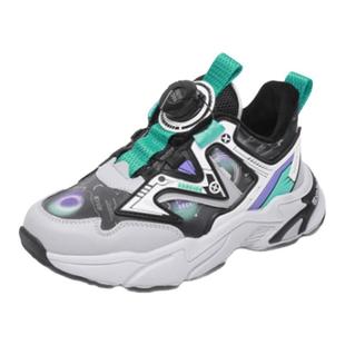 商场同款abckids童鞋2024冬季新品加绒二棉男休闲旋转纽扣运动鞋