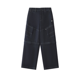 FILA FUSION斐乐潮牌牛仔裤男子2026夏新款时尚简约宽松休闲裤子