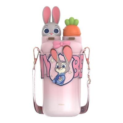 疯狂动物城朱迪尼克保温杯女生高颜值双饮吸管杯儿童学生水杯礼物