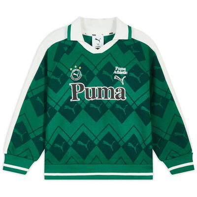 复古宽松V领长袖卫衣童PUMA彪马