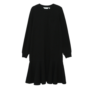 MOVEUP幻走2025冬季新款.FUN系列小落肩贴袋鱼尾裙摆针织连衣裙