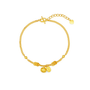 赛菲尔黄金如意手链足金999.9万柿如意柿子挂坠手链女节日送礼