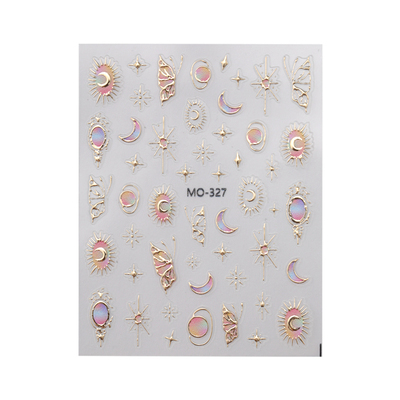 金边爱心月亮贴纸指甲装饰品