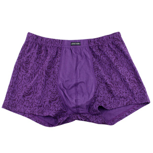 健将男士内裤平角裤纯棉内裤男宽松透气中腰全棉印花性感青年裤衩