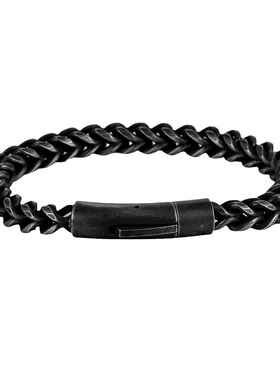 钛钢复古龙骨圆磨手链