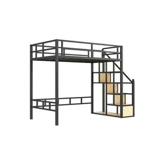 北欧铁艺高架床上床下桌小户型省空间公寓多功能楼阁上铺床高低床