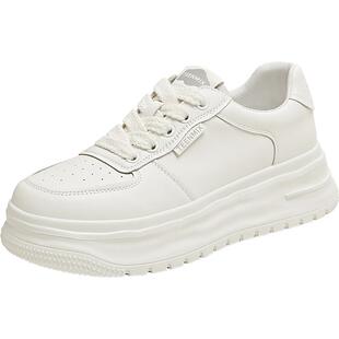 天美意透气厚底增高小白鞋运动板鞋女休闲鞋2025秋季新款KD095CM5