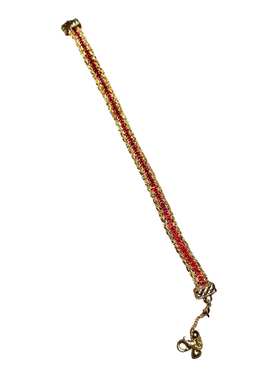 意大利设计18K金色红宝石手链女