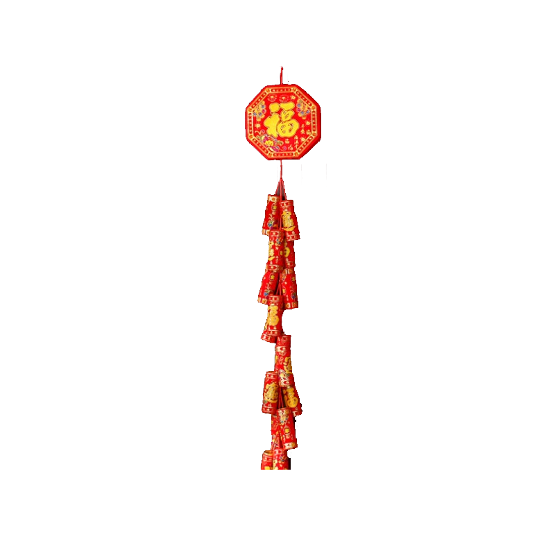 新年装饰鞭炮挂件假电子仿真鞭炮串炮仗爆竹道具春节过年挂串家用