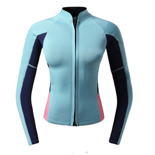 2mm保暖潜水服女大码显瘦水母衣拉链女游泳分体冲浪潜水衣游泳衣