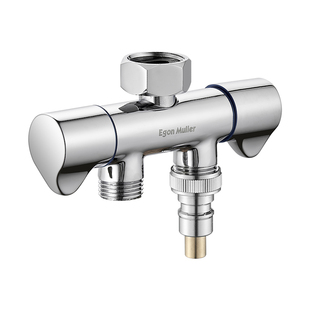 免拆活接分水阀一进二出洗衣机水龙头分流器三通角阀一分二转接头