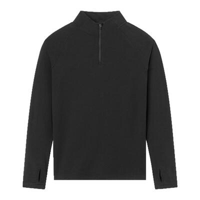 德绒健身显大半拉链运动长袖