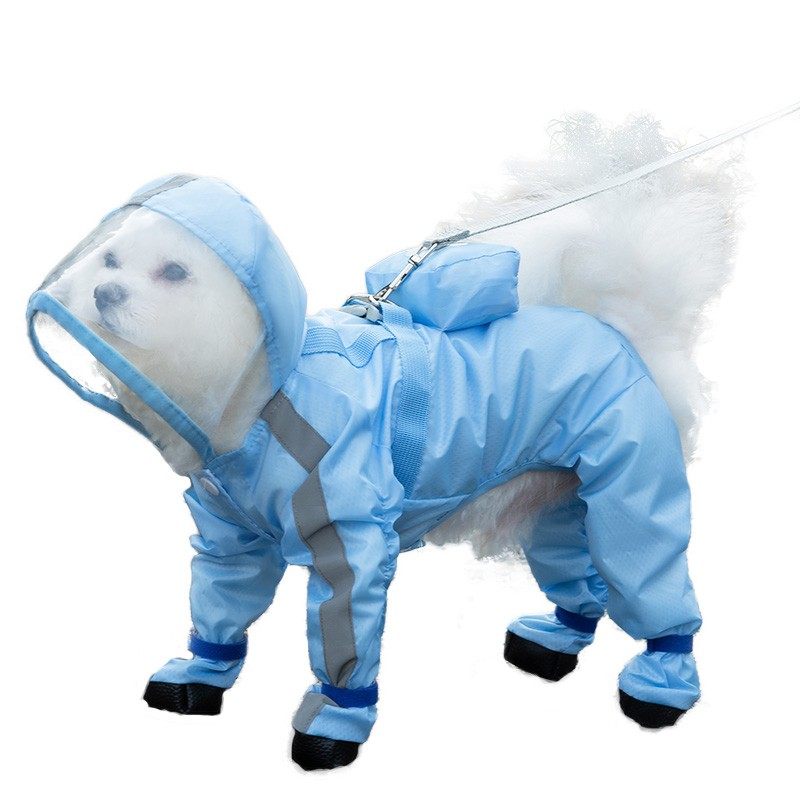 嬉皮狗小狗狗雨衣四脚防水全包宠物雨天的衣服小型犬遛狗防脏神器