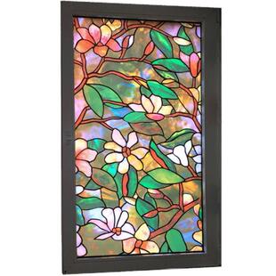 美式贴纸彩色玻璃贴纸浴室玻璃窗贴纸卧室窗纸玻璃贴膜遮光不透明