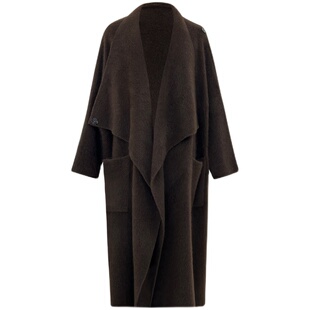 TU女装 1oo牦牛绒拉绒大衣琥珀流光疗愈绒感老钱风廓形加厚外套