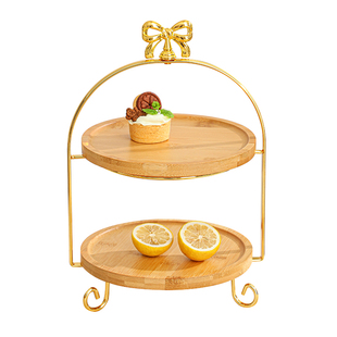 欧式金属点心架金色三层甜品台展示架下午茶水果零食盘冷餐盘茶歇