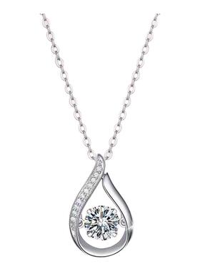 纯银925灵动水滴形项链女百搭轻奢级感莫桑石抖音爆款跨境饰品